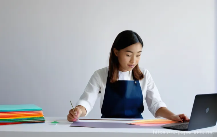 종이공예 유료 강좌 운영 - **Prompt 2: Engaging Online Paper Art Class Community**
    A bright, dynamic scene featuring a dive...