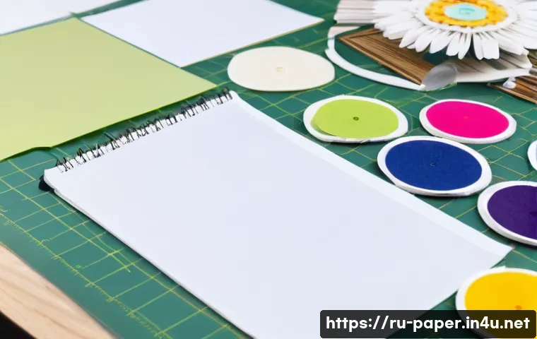 종이공예 패턴 디자인 아이디어 - **Prompt:** A well-lit, organized crafting desk belonging to a creative individual, bathed in soft, ...