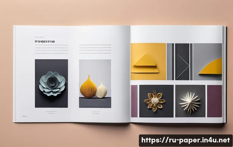 종이공예 포트폴리오 - A professional artist’s portfolio layout showcasing 12 diverse paper art projects arranged in a clea...