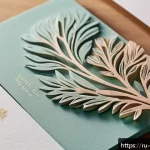 종이 공예를 활용한 마케팅 - A luxurious marketing brochure featuring intricate paper embossing and layered cutouts, showcasing s...